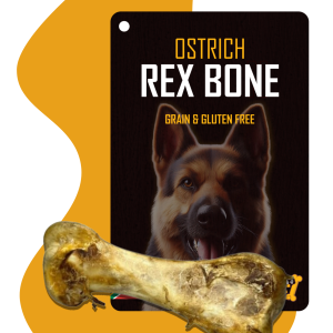 Snackabone Ostrich Rex Bone - Premium Ostrich Bones for Dogs